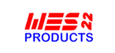 Logo van WES22 products, in rood en blauwe letters